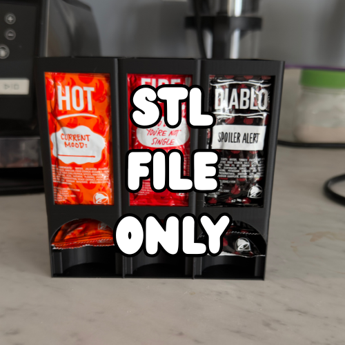 3D Printed Taco Bell Hot Sauce Packet Holder 3 size option-STL FILE ONLY