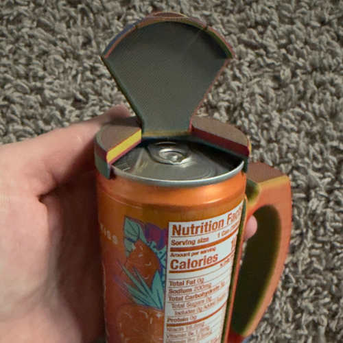3D Printed Drink Holder & Lid for 12oz Skinny Cans