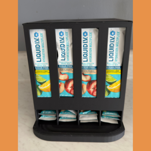 4 Slot Liquid IV Mix Packet Organizer- Removable Lid