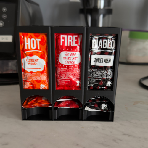 3D Printed Taco Bell Hot Sauce Packet Holder 3 size option