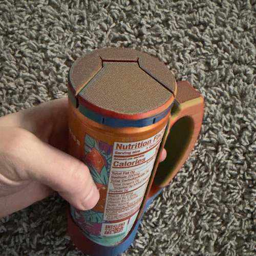 3D Printed Drink Holder & Lid for 12oz Skinny Cans