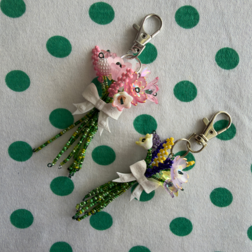 Beaded Flower Mystery Keychain