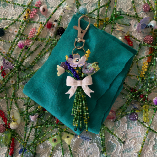Beaded Flower Mystery Keychain
